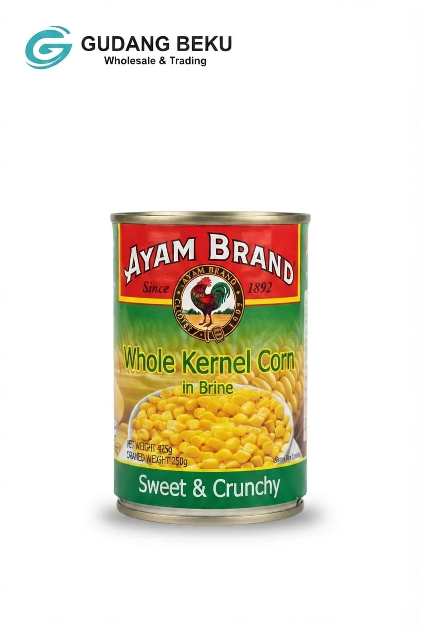 WHOLE  KERNEL CORN IN BRINE 425GR
